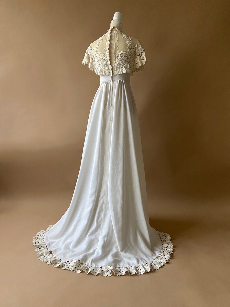 Vintage 1960's Edwardian Style Wedding Dress Linen With Etsy