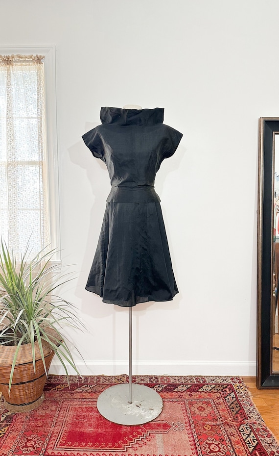 Vintage 1950's Black Organza Top and Skirt Matchin