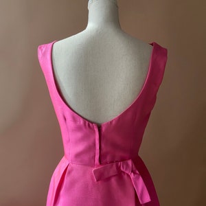 Vintage 1950's/1960's Hot Pink Dress with Bow image 9