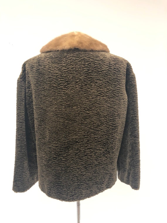 Vintage Faux Fur Short Jacket with Mink Removable… - image 6