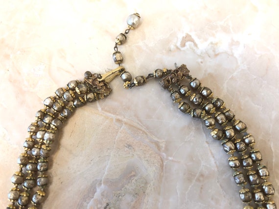 Vintage Gold and Lucite Beaded Necklace - image 4