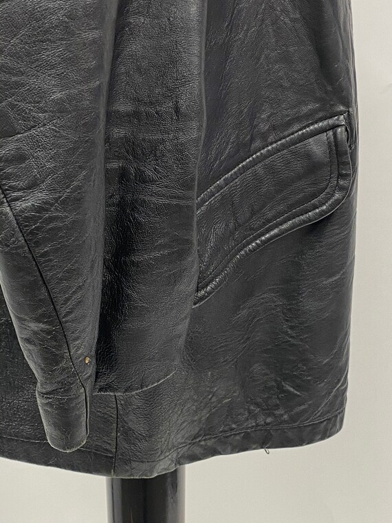 Vintage 1980's Leather Longline Jacket - image 6