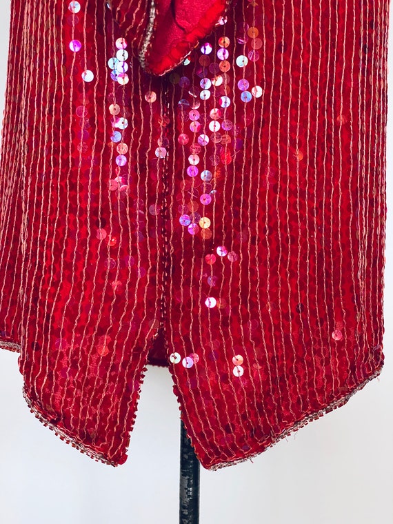 Vintage 1980's Red Sequin Blouse - image 6