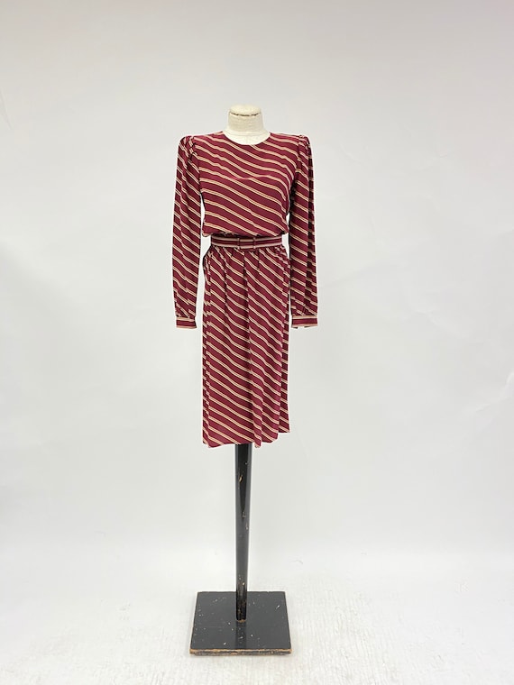 Vintage 1960's Maggy London Striped Silk Dress