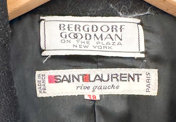 Vintage 1980's Saint Laurent Wool Cropped Blazer - image 8
