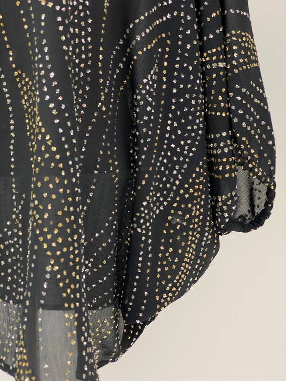 Vintage 1980's Black Embellished Blouse - image 5