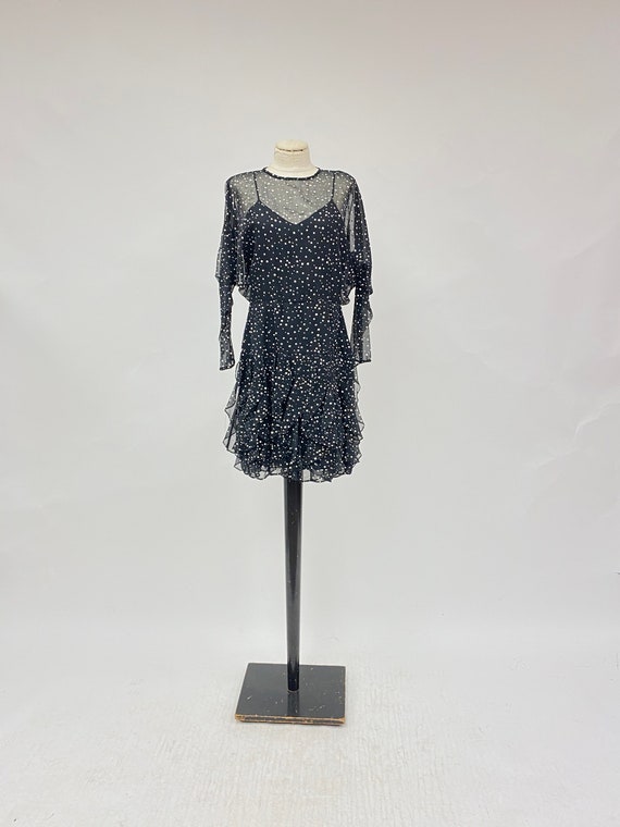 Vintage 1980's Betsy & Adam Polka Dot Dress - image 1