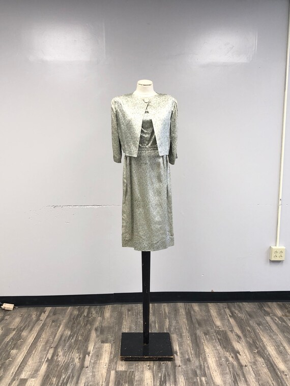 Vintage 1960's 2 Piece Brocade Dress