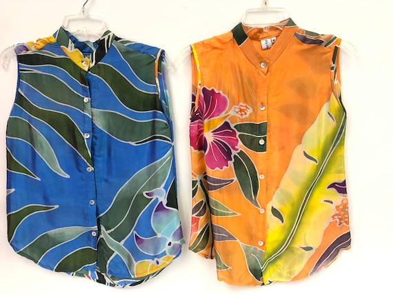 Set of 2 Vintage Silk Blouses