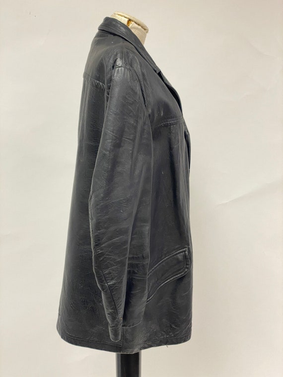 Vintage 1980's Leather Longline Jacket - image 5