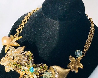 bejeweled mermaid necklace Mermaid statement bib necklace