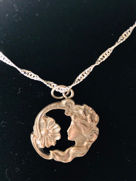 vintage sterling fairy necklace Gem