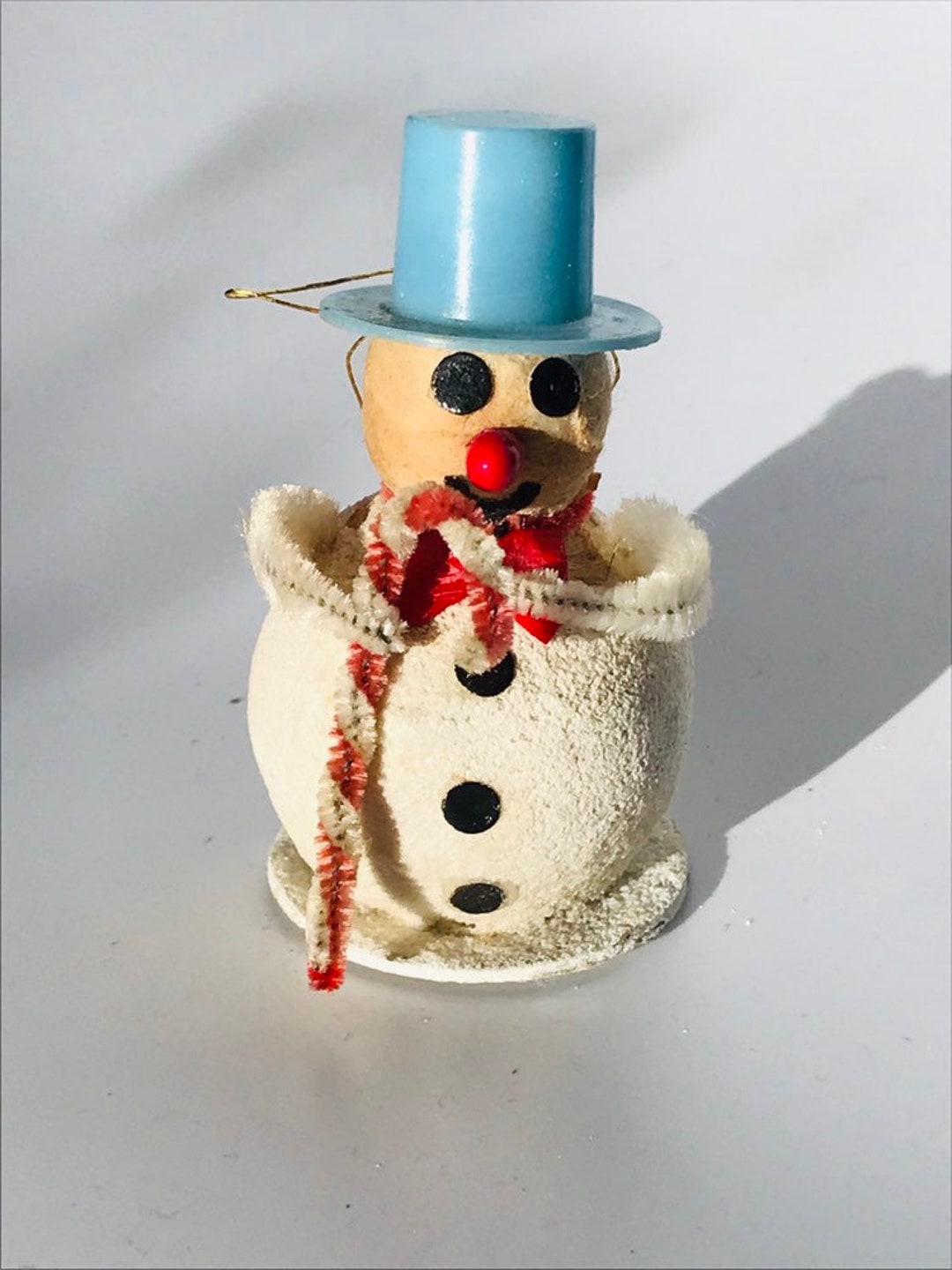 Very RARE Vintage Pipe Cleaner Snowman From Japan, Japanese Snowman Elf