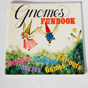 VERY RARE vintage collectors coloring book, gnome kids activity book, Rien Poortvliet and Unieboek, Kabouter, David the Gnome, Swedish Tomte
