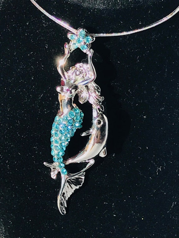 Ciondolo sirena scintillante collana sirena e delfino - Etsy Italia