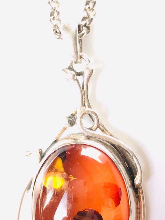 Amber pendant with long chain, amber necklace - image 2