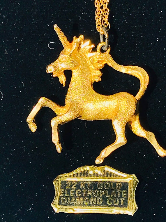 RARE large vintage 22kt gold electroplated unicorn