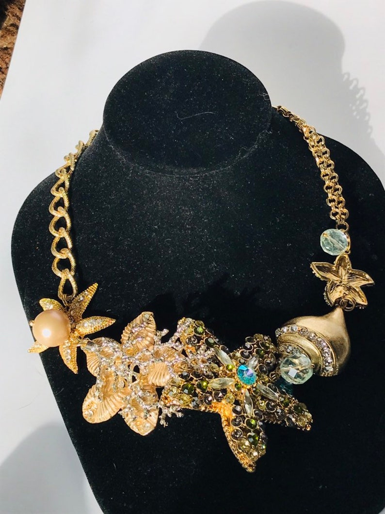 bejeweled mermaid necklace Mermaid statement bib necklace