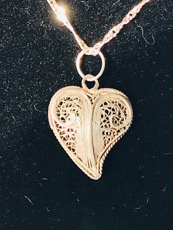 Very RARE Victorian sterling heart pendant, Victor