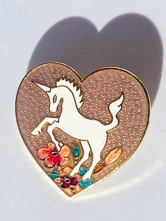 Very rare vintage cloisonné unicorn pin, vintage c