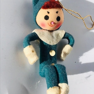 Antique knee hugger elf, elf ornament, vintage elves, antique made in Japan elf, knee hugger made in Japan elf