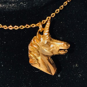 Vintage unicorn pendant, vintage unicorn necklace