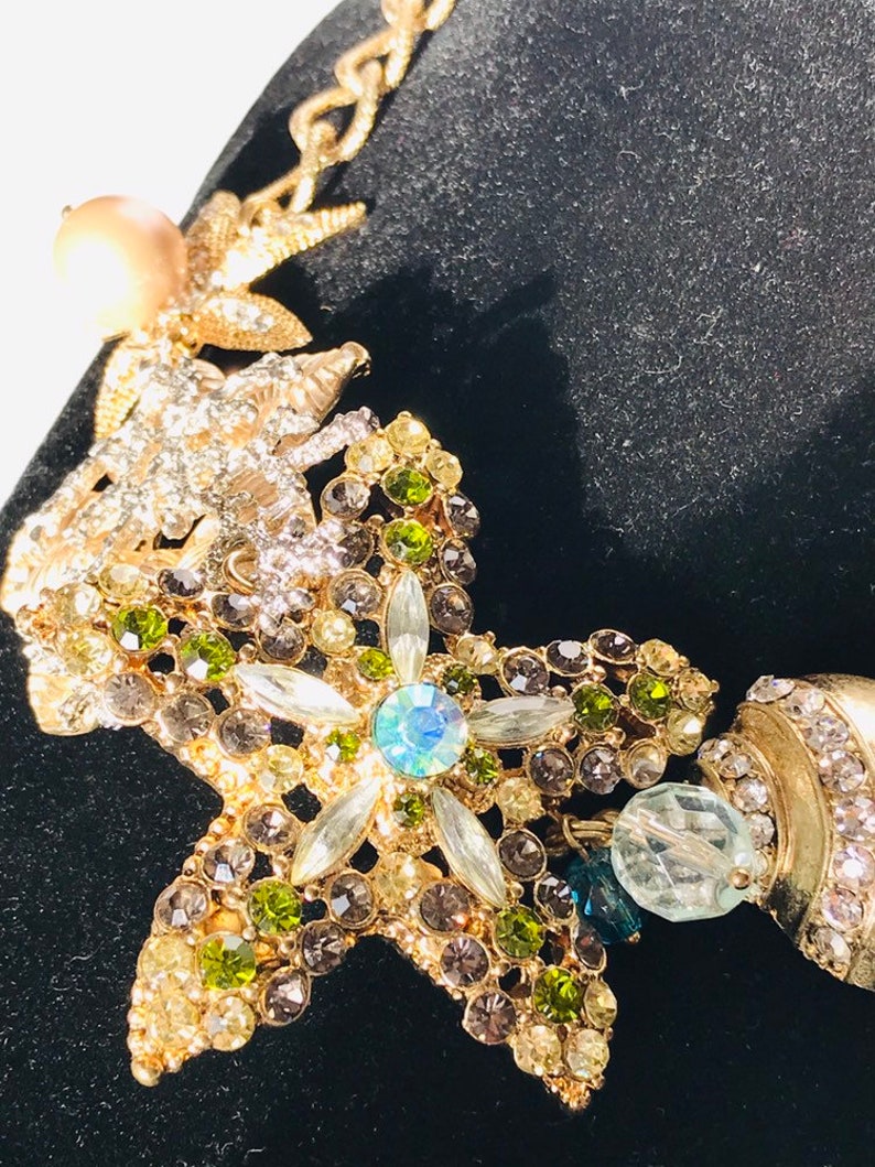 bejeweled mermaid necklace Mermaid statement bib necklace