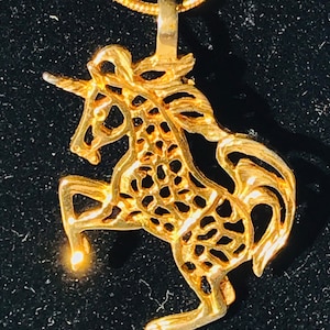 Vintage unicorn pendant, vintage unicorn necklace