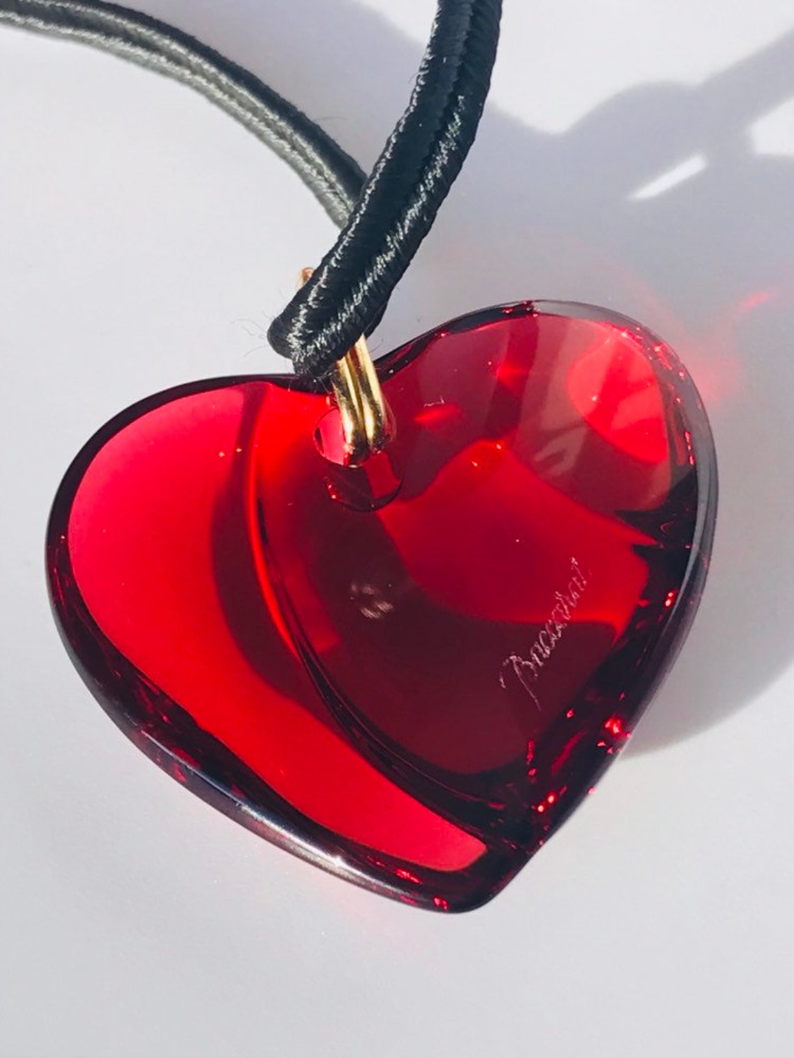 Vintage Baccarat Red Heart Pendant Baccarat Crystal Heart - Etsy Sweden
