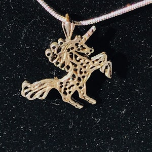 Vintage sterling unicorn pendant, vintage unicorn necklace, 1980’s unicorn
