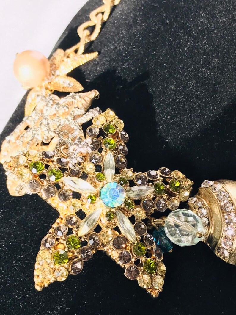 bejeweled mermaid necklace Mermaid statement bib necklace