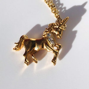 Vintage unicorn pendant, vintage unicorn necklace