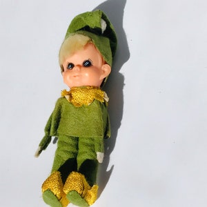 Antique knee hugger elf, elf ornament, vintage elves, antique made in Japan elf, knee hugger made in Japan elf