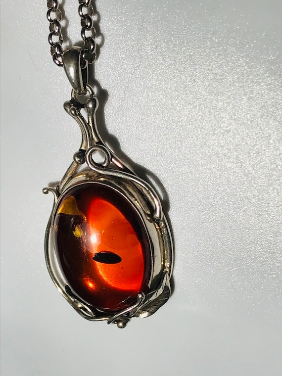 Amber pendant with long chain, amber necklace - image 7