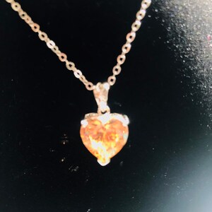 Citrine heart necklace, sparkling citrine heart pendant, Valentine’s gift, Mother’s Day