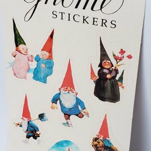VERY RARE vintage Unieboek Gnomes sticker set, vintage Kabouter, David the Gnome, Swedish Tomte
