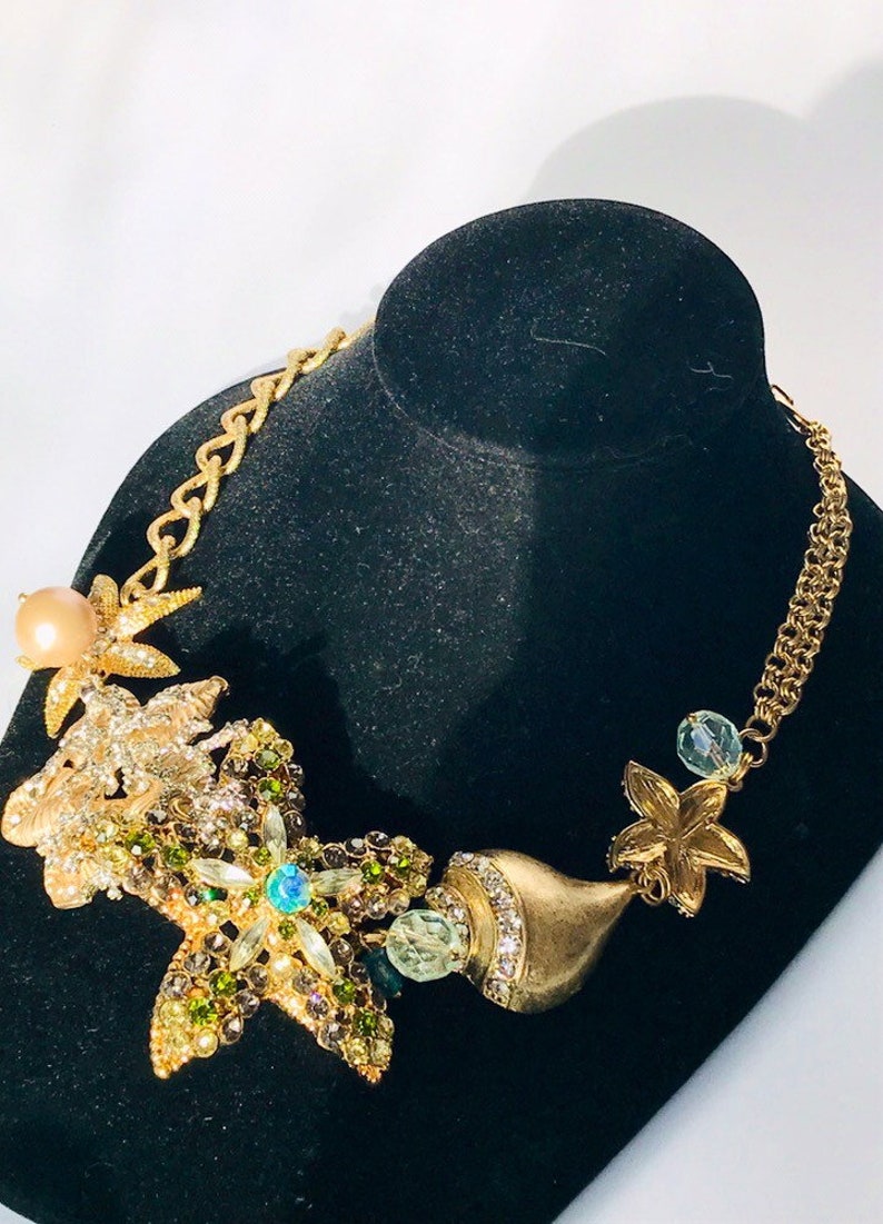 bejeweled mermaid necklace Mermaid statement bib necklace