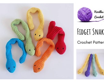 Fidget snake crochet PDF pattern, sensory aid, therapy toy, fidget toy, sensory processing