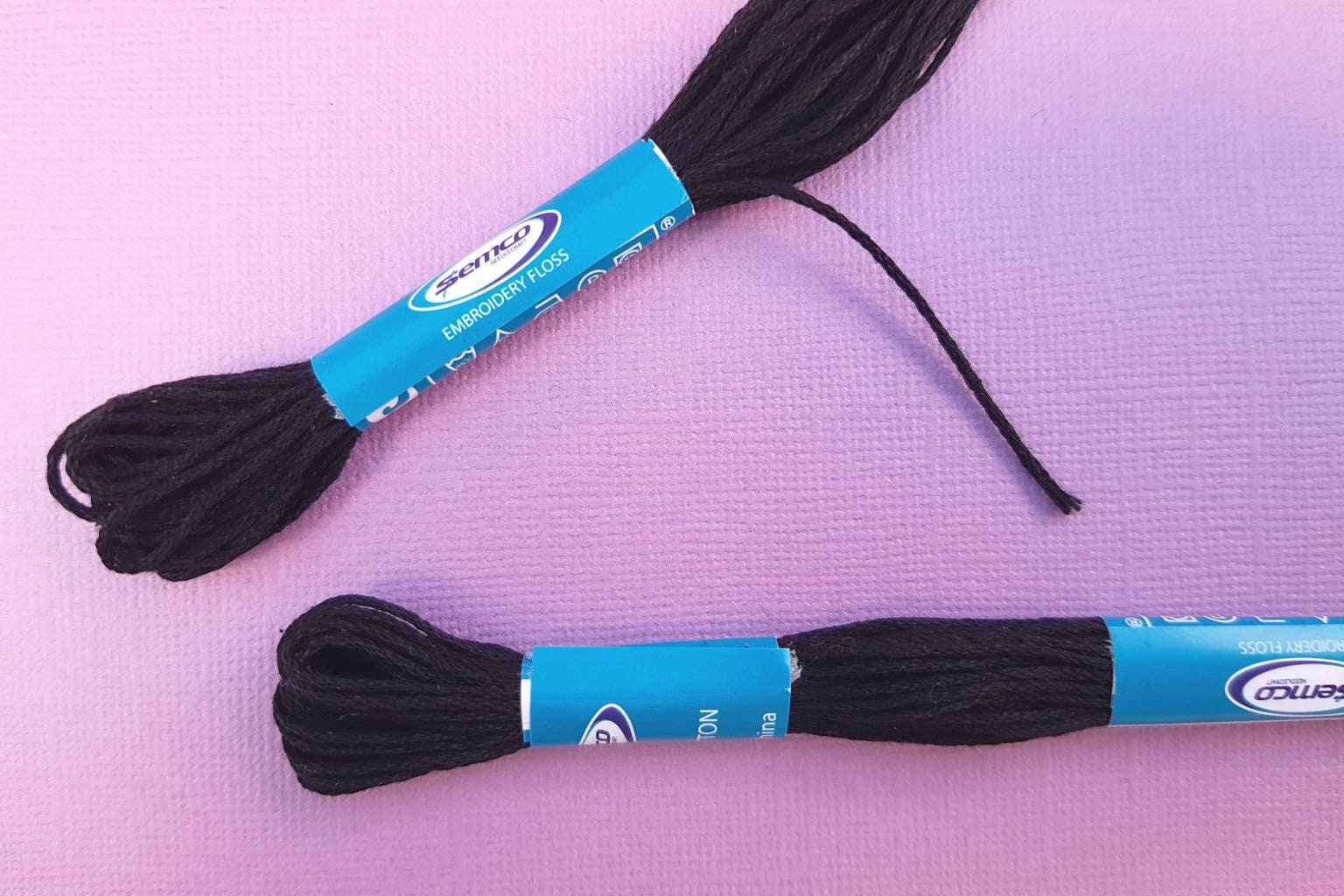 2 Skeins Black Embroidery Thread Embroidery Floss Embroidery Etsy