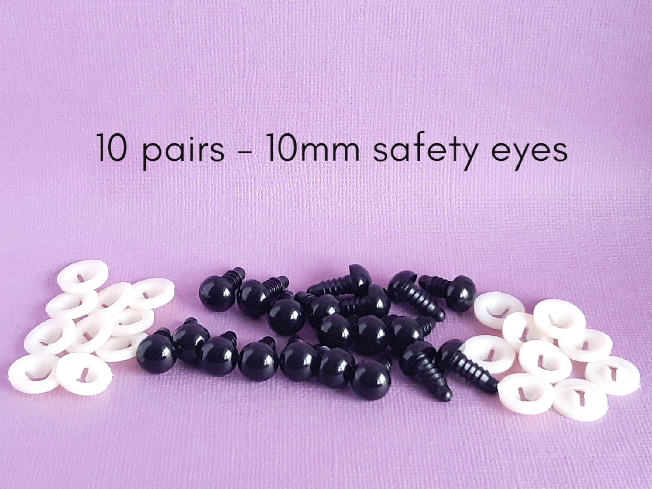 Black Safety Eyes 10mm Safety Eyes Doll Making Crochet Etsy