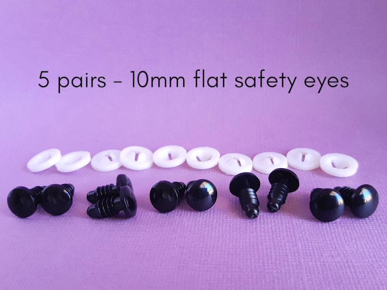 Flat Safety Eyes 10mm Flat Safety Eyes Doll Making Crochet Etsy