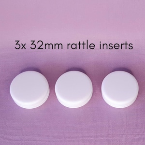 rattle insert, noise maker, 32mm rattle insert, rattler, doll making supply, flat rattle inserts, amigurumi, crochet, sewing, 3 flat rattles