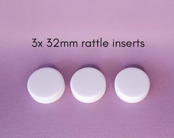 rattle insert, noise maker, 32mm rattle insert, rattler, doll making supply, flat rattle inserts, amigurumi, crochet, sewing, 3 flat rattles