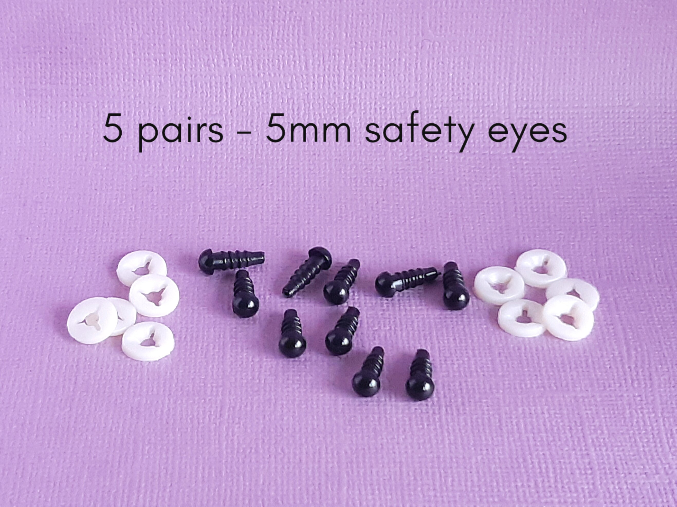 Safety Eyes 5mm Safety Eyes Black Doll Making Crochet Etsy Australia