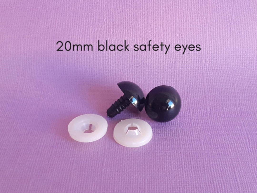 Black Safety Eyes, 20mm Safety Eyes, Doll Making, Crochet, Sewing