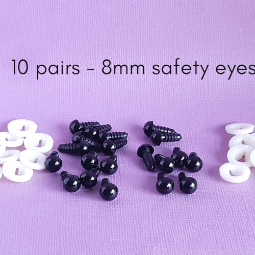 Safety Eyes 6mm Safety Eyes Black Doll Making Crochet Etsy