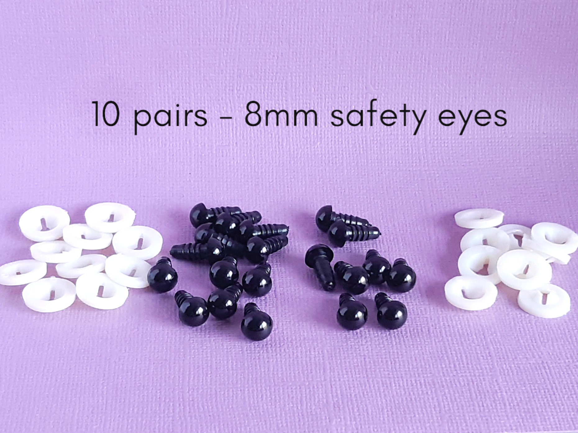Black Safety Eyes 8mm Safety Eyes Doll Making Crochet Etsy