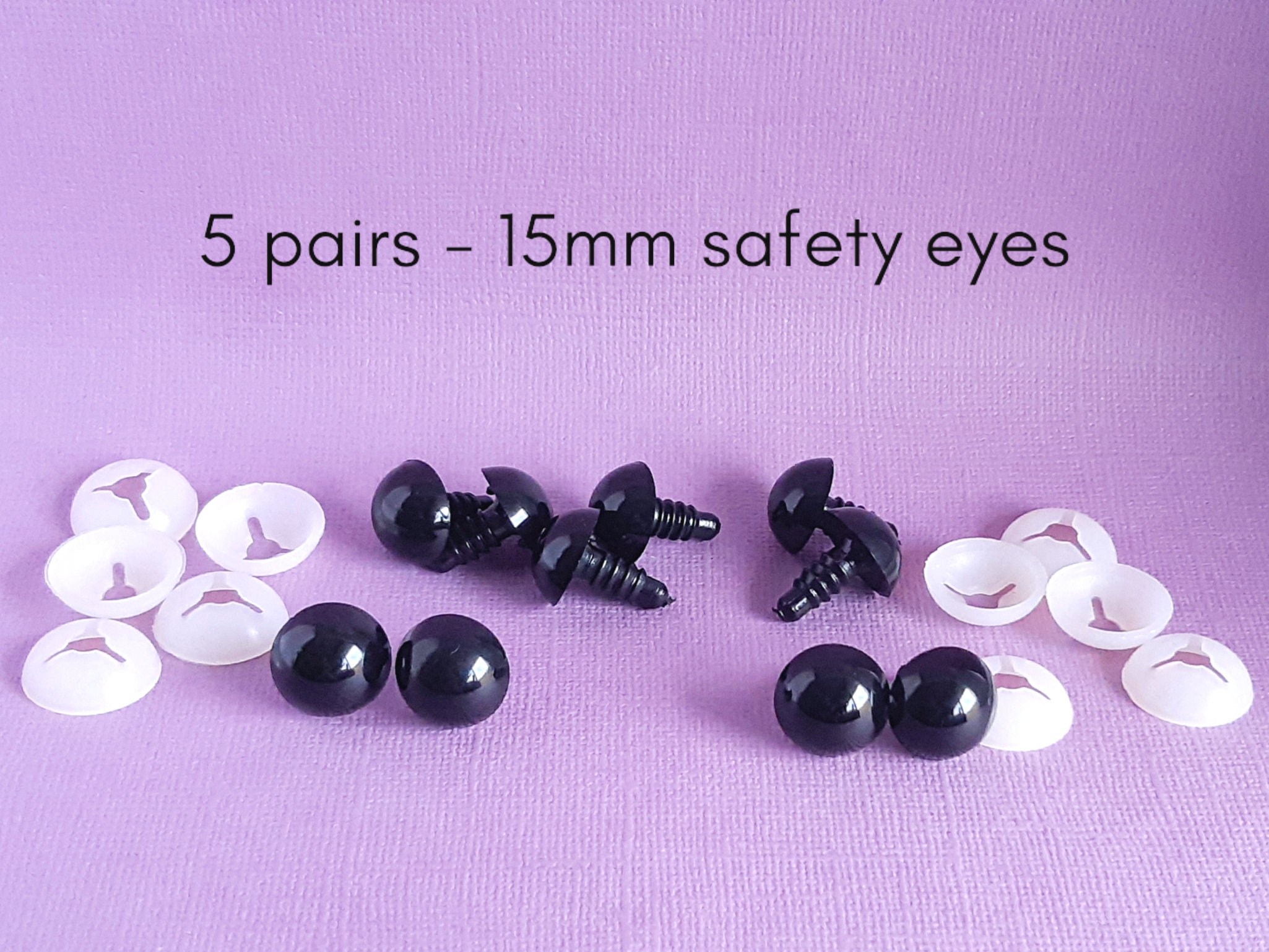 Black Safety Eyes 15mm Safety Eyes Doll Making Crochet Etsy Australia