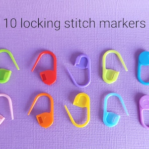 Stitch marker, locking stitch marker, place holder, crochet tool, plastic stitch marker, plastic safety pin, 10-20 stitch markers, crochet