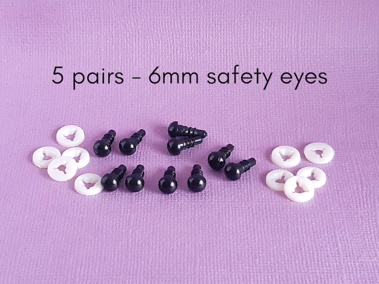Safety Eyes 6mm Safety Eyes Black Doll Making Crochet Etsy Australia